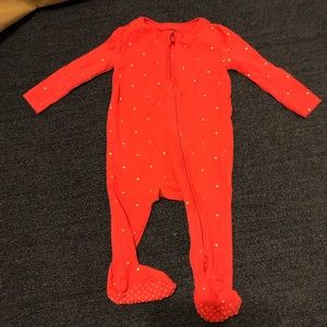 Coral/deep pink cotton on kids zipper pajamas